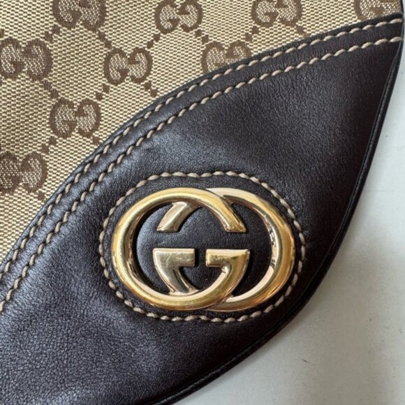 Authentic Vintage Gucci GG Monogram Canvas Crossbody Bag – Excellent Condition - Picture 2 of 16